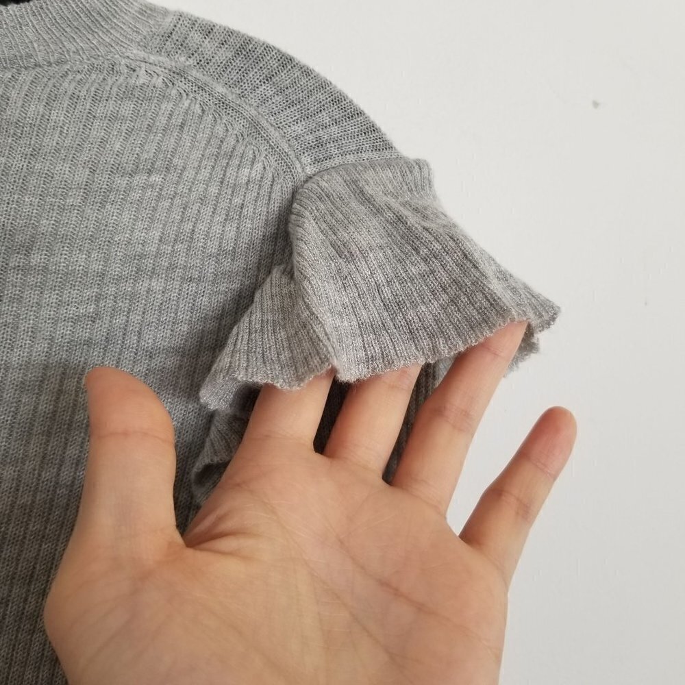Madewell Ruffle Sweater Knit Lightweight Rib Top - Picture 7 of 13